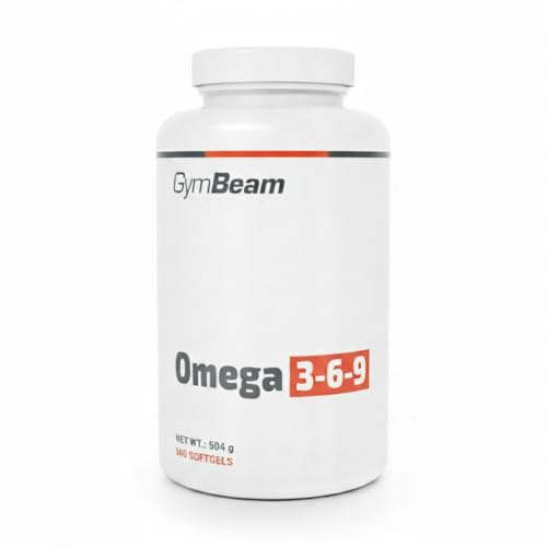 GymBeam Omega 3 6 9 mit Vitamin E angereichert, pro Tagesdosis Fischöl 800 mg, erhält Fisch-, Leinsamen- und Sonnenblumenöl, Leinöl-Kapseln, komplexe Quelle von Omega-3, Omega 6 und Omega 9 (360 caps)