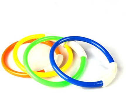 ORFOFE 4 Pezzi Anelli da Immersione per Colorati, Giocattoli per Immersioni Subacquee Design Vivace, Accessori per Addestramento Immersioni in Piscina, per Nuotatori Principianti