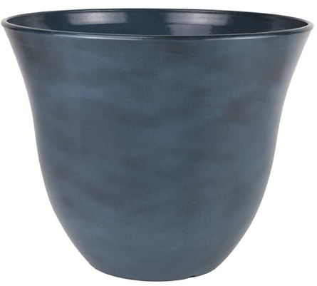 Classic Home and Garden Honeysuckle Resin Planters - Lightweight Indoor & Outdoor Plant Pots - UV-Resistant Plastic Flower Pots - Pot Planters for Flowers & Herbs (13, Blue Jean)
