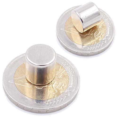 Brudazon | 20 Scheiben-Magnete 10x10mm | N52 Güteklasse - Neodym-Magnete | Ideal für Modellbau, Foto, Whiteboard, Werkstatt, Kühlschrank | Magnetscheibe