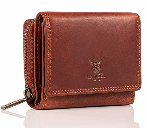 MATADOR Geldbörse Damen Herren Klein Leder #CHIQUITO Mini Geldbeutel mit edler Geschenk Box, Elegantes Portmonee mit RFID Blocker, Luxus Kleine Geldbörse Herren Damen mit vielen Fächern - Viele Farben