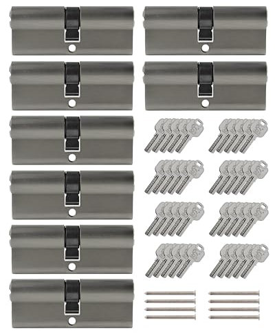 8x Profilzylinder 90 mm 45/45 gleichschließend inkl. 40 Schlüssel