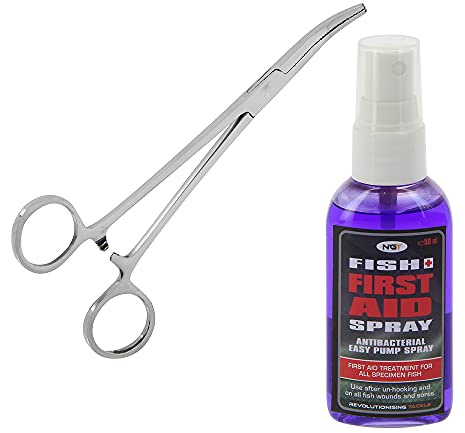 DNA Leisure NGT Fish Aid Spray 50ml with 6 Fishing Plier Hook Removal Tool Carp Coarse Fishing