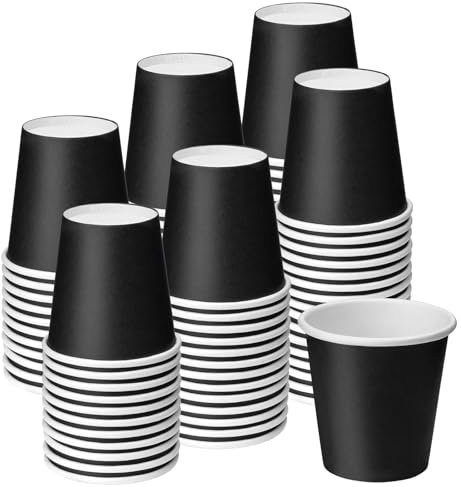 Huaiid 3 Oz 100 Packs Small Disposable Bathroom Mouthwash Cups Bathroom Paper Cups Espresso Paper Cups Small Paper Cups for Snack Bathroom Espresso Perfect for Home Condos Rvs Campers（Black）