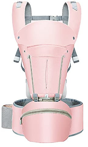 WHSPORT Babytrage für Neugeborene ab Geburt ergonomische Baby Trage aus hochwertiger Baumwolle für Frauen Männer (Color : Pink)
