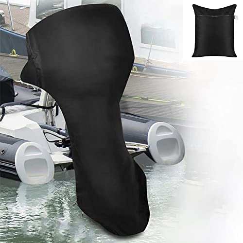 Skyour Außenbord-Motorabdeckung, wasserdicht, Bootsmotor-Abdeckung, Staub-Rian UV-Motor-Schutzabdeckungen (111,8 x 119,4 x 9,4 x 94 cm für UP 5 cm) Schwarz