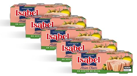 Isabel Atún claro en aceite de oliva, pack de 5 estuches con 3 latas de 65gr