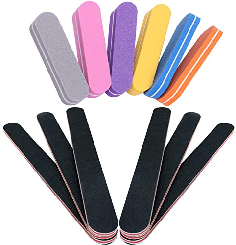 Stadux Nail Files & Buffer Set 12pcs, 100/180 Grit Professional Nail File Sanding Block Polisher Buffing File Buffer Blocks to Remove Ridges/Cuticles