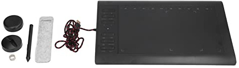 Tablette de Dessin Graphique, 5080 LPI Touche de Raccourci Multifonctions Tablette d'art Numérique Ultra Mince Tablette de Bureau pour Ordinateur Portable (Le Noir)