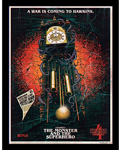 Pyramid International Stranger Things affisch (monstret och superhjältedesignen) 30 cm x 40 cm - Officiella varor