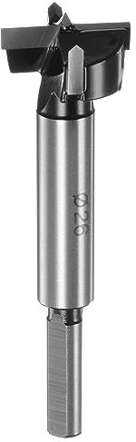 sourcing map Forstner Drill Bit 26mm (1-1/32) K30/C1 Tungsten Carbide Tip Triangle Shank Wood Forstner Bit Opener Cutter for Hinge Hole Drilling Woodworking