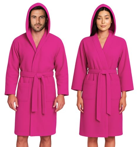 Jenny Sesal Accappatoio in Microfibra con Cappuccio Uomo Donna S Fuxia