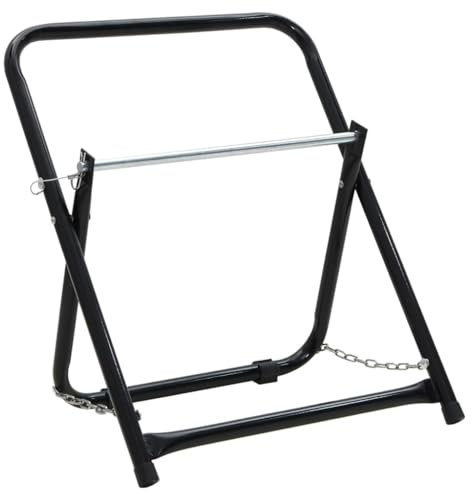 Homgoday Slangrulle vagn 48 cm 45 kg svart pulverlackerat stål trädgårdsslangförvaring, trädgårdsslang förvaring