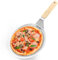 LANZLC Pizzaschieber, 10 Zoll Pizzaschaufel aus Rostfreiem Edelstahl Pizza, Pizza Schaufel mit Holzgriff und Edelstahl, Runder Pizzaheber für hausgemachte Pizzen, Backen, Brot