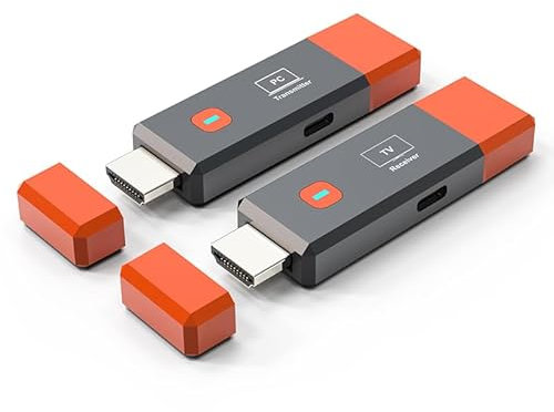 Wireless HDMI Transmitter and Receiver, 328FT/100M 2.4G/5G Wireless HDMI Extender, 4K Decode 1080P Output, for Streaming Video and Audio from Laptop/PC/TV Box/Projector/PS4/PS5 to Monitor/TV.