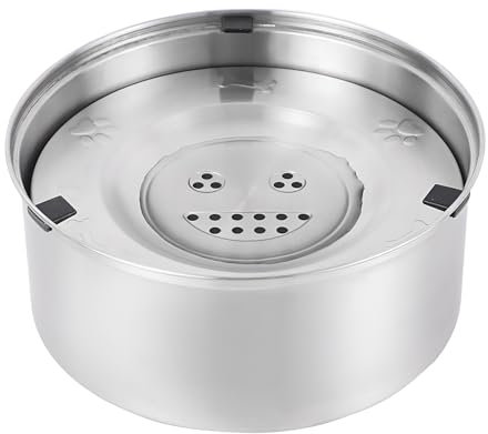 Stainless Steel Non-Spill Dog Water Bowl - Large 3L Dispenser With Floating Anti-Splash Design for Puppies, Cats and Pets - Slow Drinking