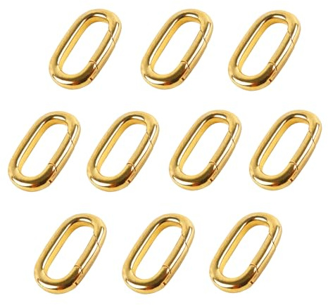 TOAOB 10 Stück 18K Gold überzogene Ovaler Verschluss Karabiner 14 mm | Schmuck Karabiner, Kettenverschluss für Halsketten, Armbandverschlüsse DIY Schmuckherstellung