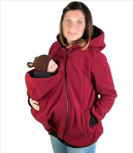 002,3XL, 3-In-1-Sweatshirt Mit Känguru-Kapuze Für Damen, 3-In-1-Sweatshirt Mit Känguru-Kapuze, Multifunktionaler Mutter-Fleece-Umstandsmantel Für Damen, Baby-Trage-Hoodie