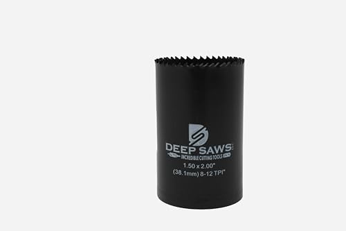 Deep Saws 2 Deep 8-12 TPI FINE Tooth Hole Saw for Steel, Stainless Steel, Aluminum, Wood, Plastic, Fabrication, and Construction (1.50)