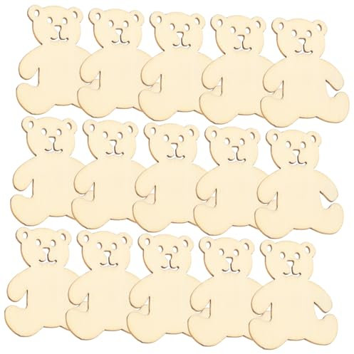 STOBOK Scrapbooking En Bears Holzbär Ornamente Bär Chip Scheiben Unvollendete Holzstücke