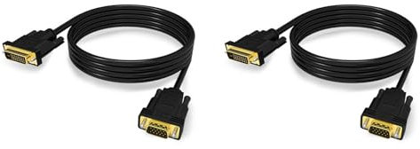 ISTOVO 2X DVI to VGA Cable, Active DVI D 24+1 to VGA Male to Male with Chip Adapter Converter Cable 6.6Ft