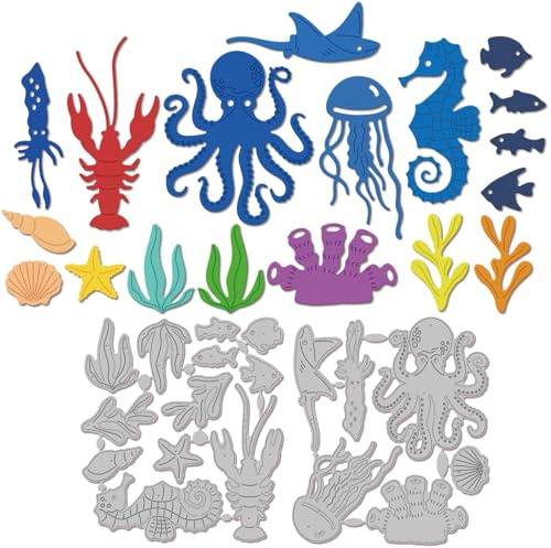 GLOBLELAND Stanzformen Dinosaurier Vulkan Palmengras Scrapbooking | Metall Schneidschablone geeignet für Papierkarten Fotoalben und thematische Basteldekorationen