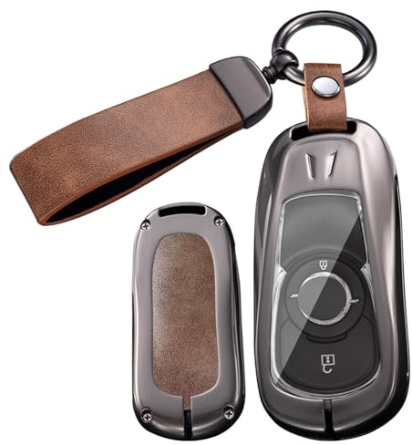 ontto Autoschlüssel Hülle Schlüsselhülle Kompatibel mit Opel Astra K Sport Tourer GTC Insignia B Zifira C Mokka Adam Corsa Schlüsselcase Metallisch Schlüsselcover Schlüsselanhänger 2/3 Tastn-B Braun
