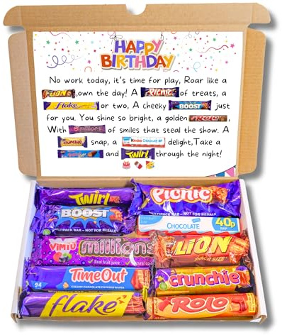 Happy Birthday Gift Box, Letterbox Hamper for Women, Men & All Ages, Chocolate Selection, Birthday Gift for Her, For Him, Friends & Family, Memorable Surprise