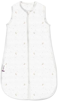Sweet Dreamers, Baby Sleeping Bag | Organic Cotton Breathable Muslin Fabric | Summer Baby Sheeping Bag | White Moon and Stars