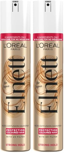 L'Oréal Paris Elnett Hair Spray, for Coloured Hair with UV Filter, Up to 72H Hold, 200ml (Pack of 2)