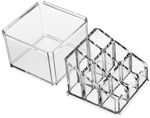 COLLBATH Organizer Cosmetici Acrilico Trasparente Multifunzionale Portarossetti con Scomparti Resistente e Durevole per e Scrivania Casa