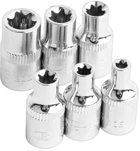 6Pieces Precisions Machined Hexes Socket Set 1 / 4Inch Drive Ratchets Wrench Heavy Duty Ratchets Tool for Mechanics Socket Set