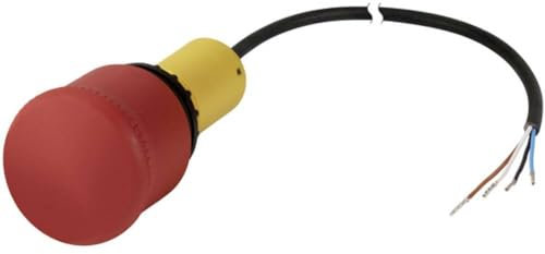 Eaton 185169 not-Halt-/not-aus-Taste, Classic, Pilzform, 38 mm, Zugentriegelung, 2 Ö, Kabel (schwarz) mit offenem Ende, 4-polig, 1 M