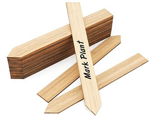 KINGLAKE 30Pcs Bamboo Plant Labels, 24x3cm Large Plant Markers Labels Bamboo Garden Name Tags for Herb Vegetables Flowers Seed Seedling