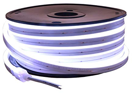 YXHL DC 12V LED neonlicht 6500K Kaltweiß Neon Seil 15 Meter wasserdicht für Innen-und Außendekoration DIY Schild.