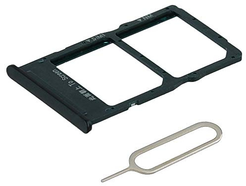 MMOBIEL Dual SIM Kartenhalter Kompatibel mit Huawei P40 Lite 2020 - SIM Card Tray Schlitten - Inkl. SIM Pin - Schwarz