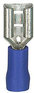 WITTKOWARE Flachsteckhülsen, teilisoliert, 6,3x0,8mm, 2,5mm², blau, 100 Stück