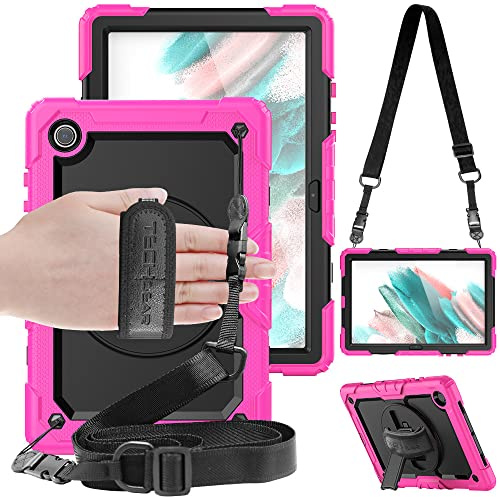 TECHGEAR Utility Funda Compatible con Samsung Galaxy Tab A8 10.5 2022 (SM-X200 / SM-X205) Funda Protectora Prueba de Choques Resistente Carcasa con Soporte Giratorio de 360 Grados y Correa de Hombro