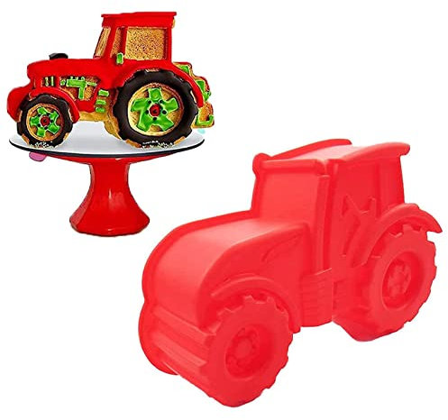 jianpan 3D-Schokoladen-Backform mit Traktor-Kuchenform, 3D-Traktor-Form, 3D-Schokoladentraktor-Form zum Backen, Traktor, Geburtstagskuchen, Silikonform