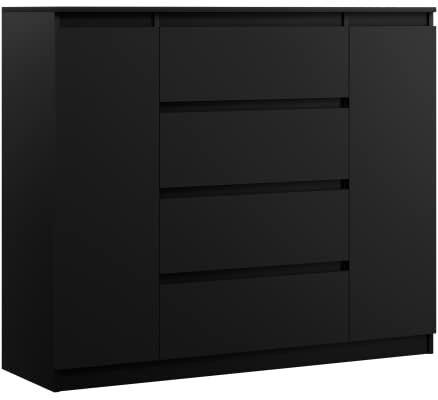 3xE Living Kommode 120 cm in Schwarz - 120 x 101 x 39 cm (B/H/T)