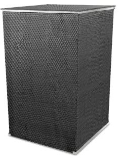 Rattan Mülltonnenbox | 117cm x 82,5cm x 82,5cm | Anthrazit | Mülltonnenverkleidung aus Kunststoff