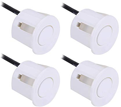 Sensores de radar, 4 unids/set sensores de ayuda de marcha atrás para estacionamiento de automóviles, sensor de estacionamiento para automóviles, piezas de asistencia de respaldo(Blanco)