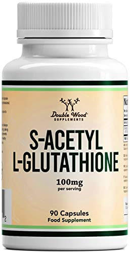 DW Glutathion Nahrungsergänzungsmittel | S-Acetyl L-Glutathion Kapseln – 100mg pro Portion | Antioxidantische Glutathion Kapseln | Gentechnik- und Glutenfrei (90 Capsules)