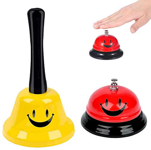 CHUANGOU 2 Pièces Sonnette De Service，Cuisine Sonnette De Table，pour Cuisine Hôtel Restaurant Bar Bureau école.（Rouge/Jaune）