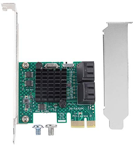 KIMISS SATA 3.0-Erweiterung, PCIE-zu-Controller-Leitfolie Karte 4-Port-Controller-Adapter 6G