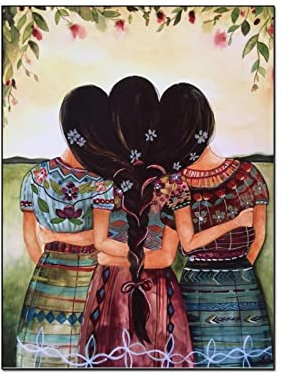 Leinwand Bilder Groß Wohnzimmer Geflochtene Haarkunst Poster Leinwanddruck Verwickeltes Haar Geflochtenes Haar Wandkunst Geschenk für Schwester Guatemala Leinwand Bild Wandkunst 30x40cm (Kein Rahmen)