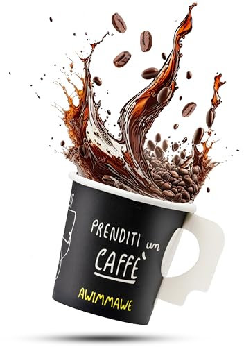 awimmawe 150 Bicchierini Caffè Carta Monouso 120 ml - Tazzine con Manico Usa e Getta Biodegradabili - Bicchierini Espresso in Cartoncino per Asporto Biocompostabili, Ecologici, per Bevande Calde