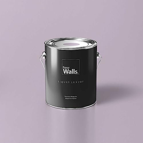 New Walls Premium Wandfarbe Violett, Flieder Liquid Luxury Dispersionsfarbe für Innenräume – 5 L