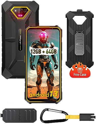 Ulefone Armor X13 Android 15 Outdoor Handy, 50 MP + 24 MP Nachtsicht, 8-Core, 12 GB + 64 GB, 6,52 Zoll HD+, 6320 mAh, stoßfest, wasserdicht, Smartphone 4G Dual Nano SIM/3-Slots/NFC/IP68/69K