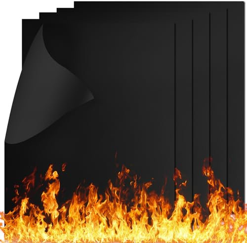 Flintronic BBQ Grillmatte, 5er Set Antihaft Teflon Grillmatten, PFOA Frei Grillplatte Backpapier Grillzubehör, Silikon Backmatte Wiederverwendbar für Gasgrill, Holzkohlegrill, Backofen, 40x32CM